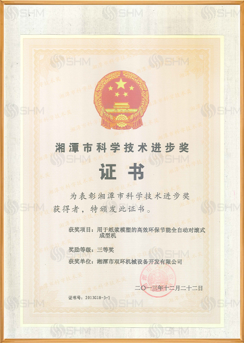 Scientific and technological progress certificate