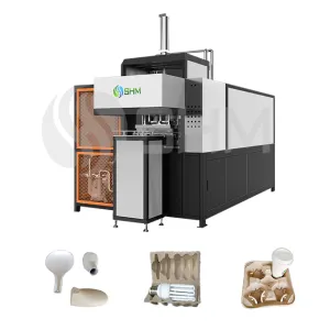 Máquina para fabricar bandejas de inserción moldeadas a partir de pulpa industrial