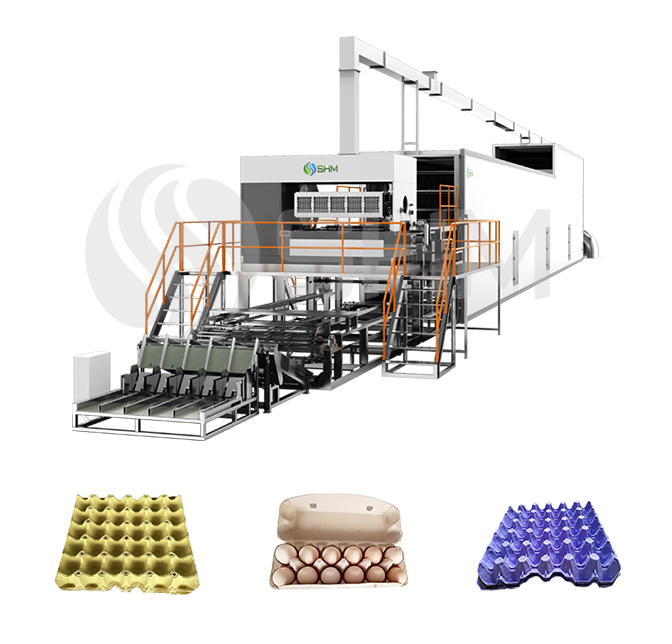 Máquina rotativa de moldeo de bandejas de huevos