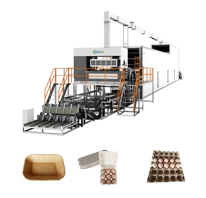 Máquina semiautomática para fabricar bandejas de huevos