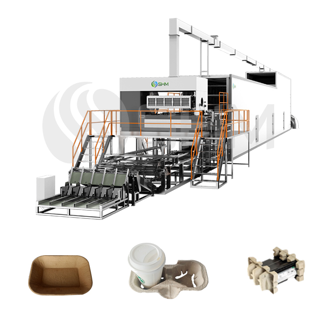 Pulp molding tray production line
