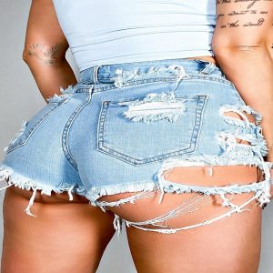 destroyed denim shorts